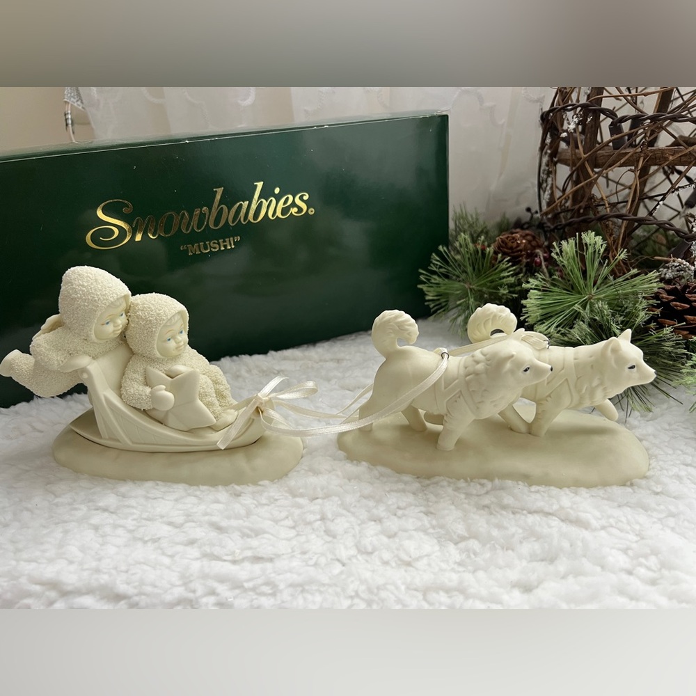Department 56 Snowbabies figurine set titled "Mush”, 68824.